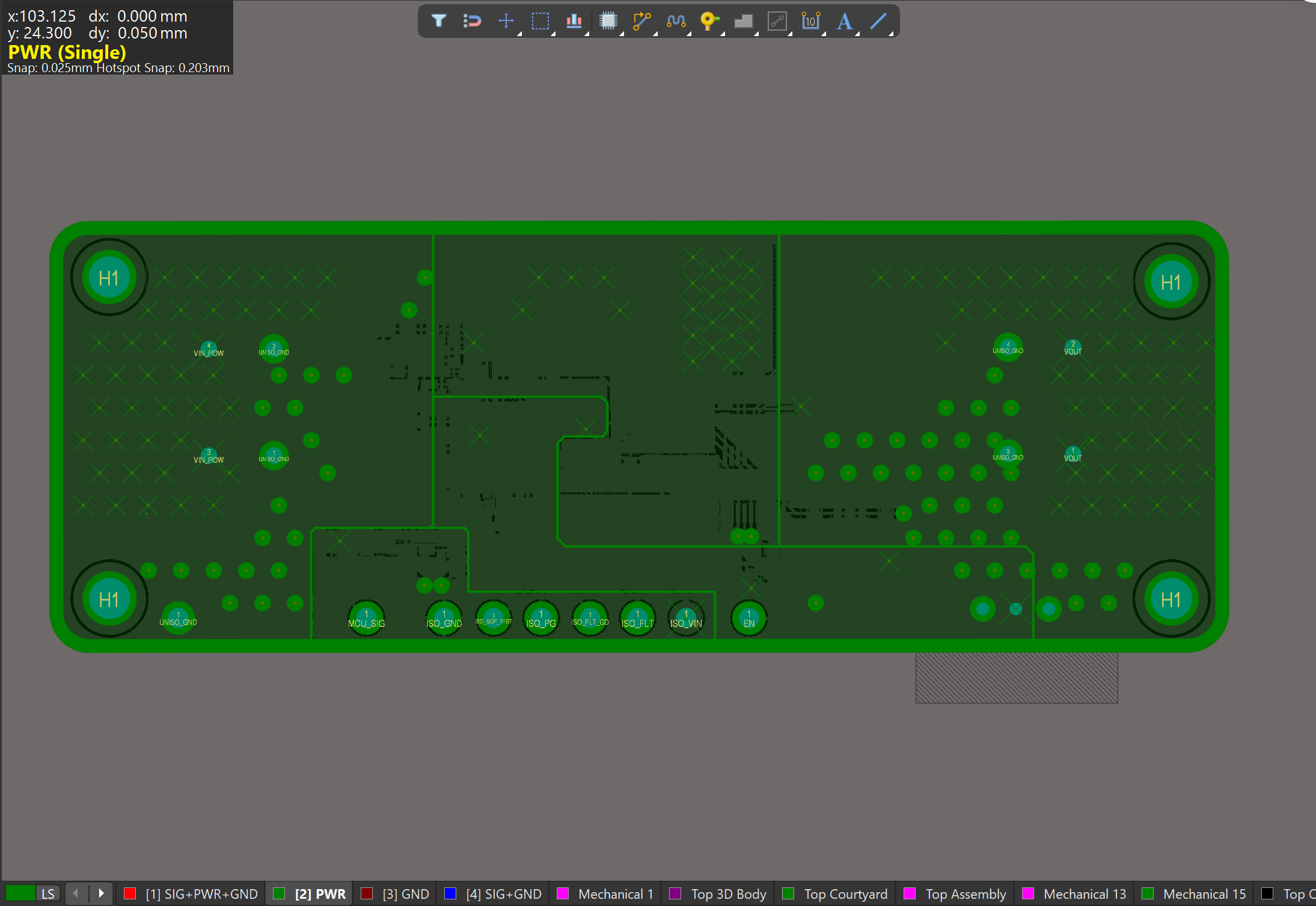 MOSFET PCB Dedicated Power Plane