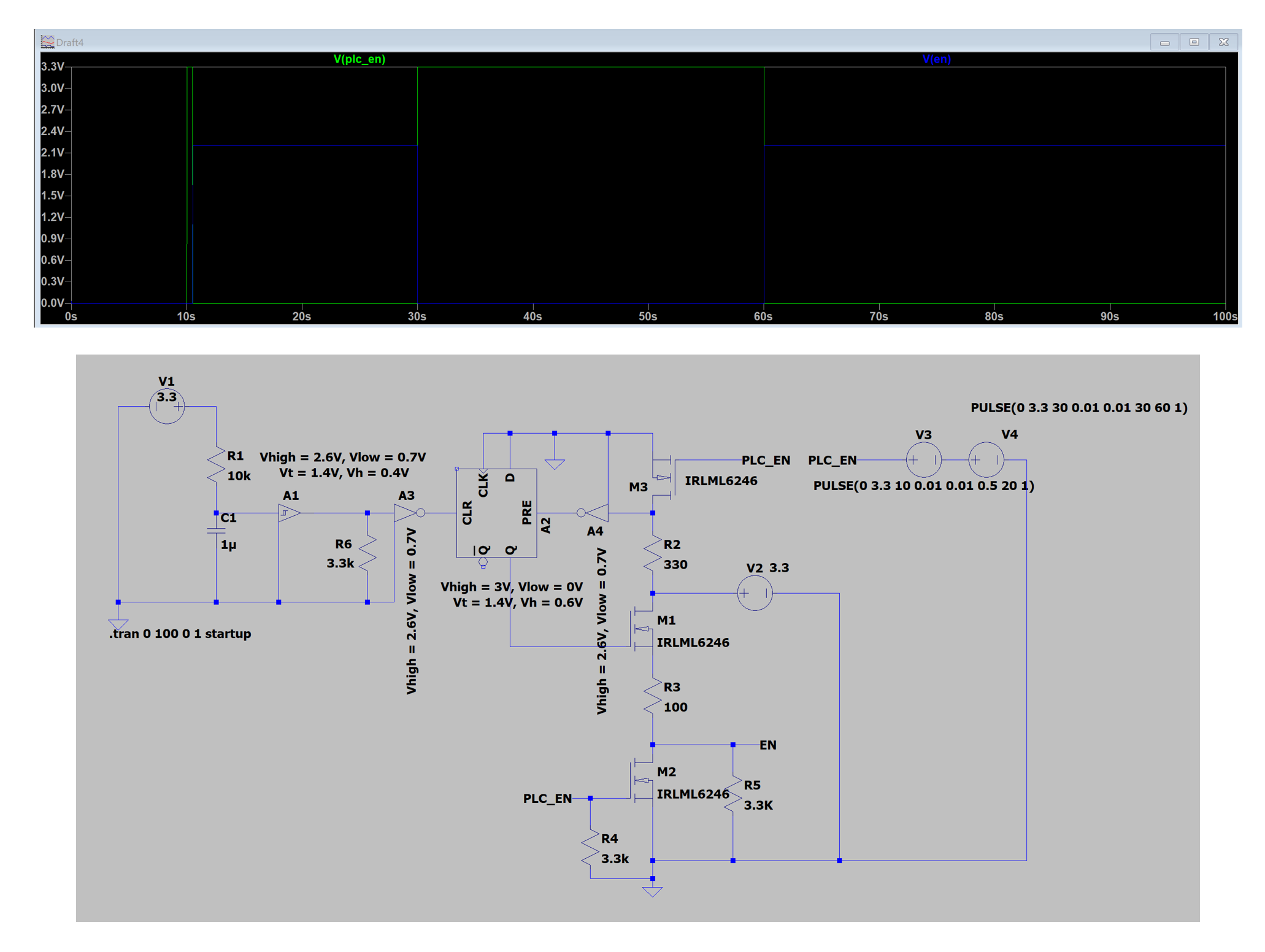 LTspice Simulation of the Latching Circuit