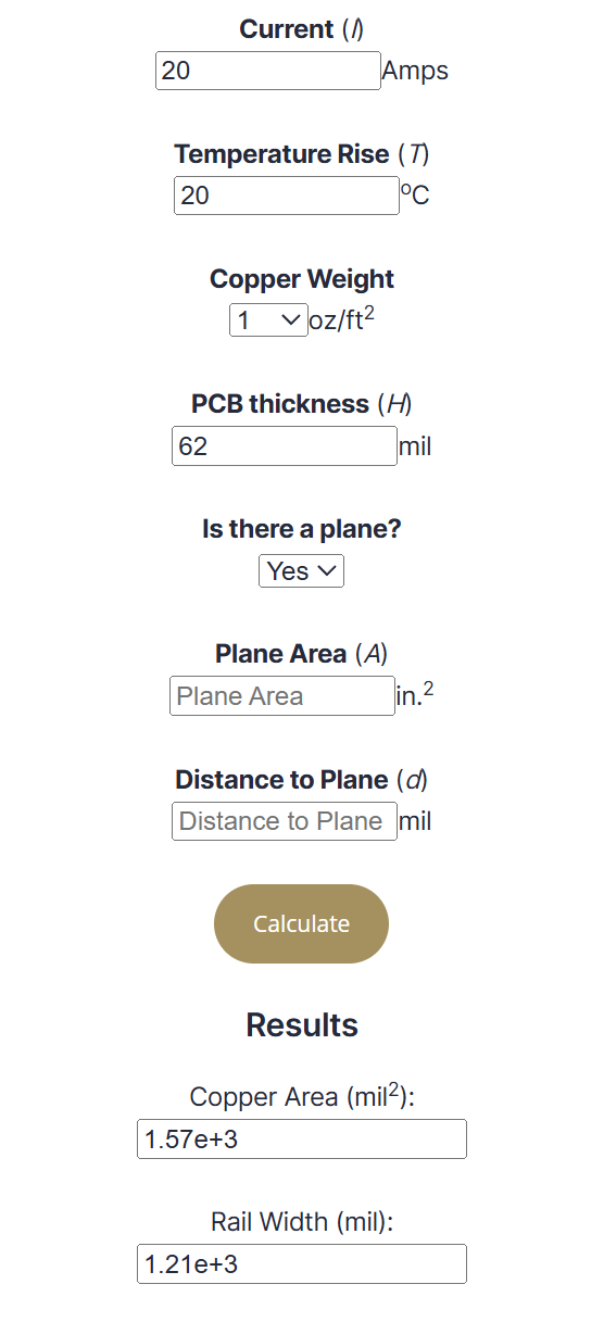 MOSFET PCB Trace Width Calculation